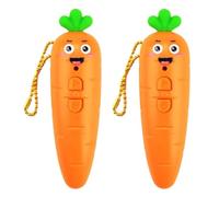 2PCS Juguete De Bolígrafo De Grabadora De Zanahoria para Niños También como Lindo Bolígrafo, 10x3,5x3,5cm Pen De Grabación De Voz para Niños, ABS, Diseño Llavero, Se Puede Colgar