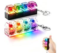 2PCS Juguete Teclado Fidget Mini Teclado Transparente Juguete para Ansiedad con Teclado Divertido Teclado antiestrés con 4 Botones Llavero portátil para Aliviar el Estrés Pass Tiempo