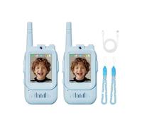 2PCS Juguetes Vídeo Walkie Talkie Niños, Recargable Walkie Talkie con Cámara HD, Cambiador Voz Y Pantalla, WiFi Integrado, Ideales para Niños Y Niñas 3 a 12 Años
