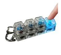2PCS Keyboard Fidget Toy, Portable Fidgets Keyboard 4 Buttons with Keychain and Lights, Funny Stress Relief Clicker Fidget Keychain for Office, School, Home and Travel, Adults, Kids