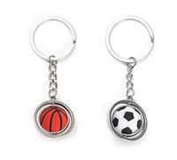 2pcs Keychain Basketball Football Spinner Keychain Sports Backpack Accessories Simple Fashion