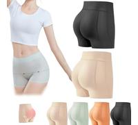 2PCS Latex Fake Butt Boxer Briefs Latex False Buttocks Square Angle Underwear Padded Hip Lifting Shapewea Womens Padded Shapewear Boxer Briefs (2Pcs-A,L)