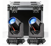2PCS LED 380W Cabeza Móvil con flight case Luz de Fiesta RGBW 14 Patrones 15 Colores Spot DMX512 Prisma Rotación de 360° para Bodas Disco Teatros Juegos de Luz