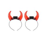 2pcs Led Devil Horn Headband Light Up Headband Halloween Costume Accessory (red)