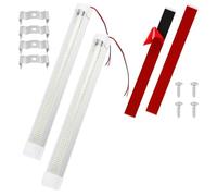 2PCS LED Iluminación Interior Coche - 12V 8W Barra Luz con Interruptor - 12-85V DC 1600LM - PC y Aluminio - Para Coche, Autocaravana, Furgoneta, Caravana, Barco, Camión