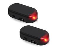 2PCS LED luz Antirrobo Solar Power Simulated Car Alarm Antirrobo Luces de Advertencia Energía Solar Simulada Luz de Seguridad Antirrobo con Puerto USB para La Mayoría de Los Coches(Rojo)