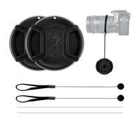 2PCS Lens Cap Lens Cover con Protector Elástico, Compatible con Nikon D3000 D3100 D3200 D3300 D5000 D5100 D5800 D5300 D5500 (52MM)