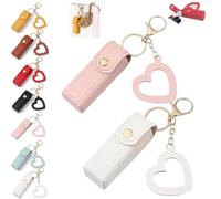 2pcs Lip Oil Keychain - Mirror & Oil 2-In-1, Chapstick Holder, Women Mini Lipstick Case with Keychain (2pcs-I)