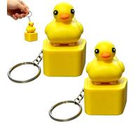 2PCS Llavero con Luz y Sonido, Portallave de Pato, Bonito de Pato Llavero Colgante Decorativo, Colgante de Patito Portátil con Botón para Oficina, Viaje, Llaves y Bolsos