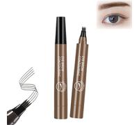 2PCS Long Lasting Beneathk Eyebrow, Beneathk Eyebrow Pen, 4 Tip Microblade Creates Natural Looking Brows Effortlessly, Waterproof Microblading Eyebrow Pencil Contouring Pen (Dark Brown)