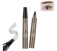 2PCS Long Lasting Beneathk Eyebrow, Beneathk Eyebrow Pen, 4 Tip Microblade Creates Natural Looking Brows Effortlessly, Waterproof Microblading Eyebrow Pencil Contouring Pen (Gray Brown)