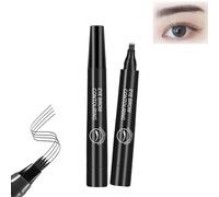 2PCS Long Lasting Beneathk Eyebrow, Beneathk Eyebrow Pen, 4 Tip Microblade Creates Natural Looking Brows Effortlessly, Waterproof Microblading Eyebrow Pencil Contouring Pen (Black)