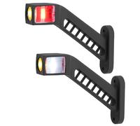 2pcs Luces de Marcador Lateral LED 12-30V Impermeables para Camión Luces Galibo Remolque y Luz Galibo Caravana para Remolque, Furgoneta y Caravana Luz de Advertencia Blanca, Roja, Ámbar 187mm