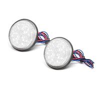 2PCS Luces Traseras Redondas,12V Luz Indicadora de Marcador Lámpara Cola De Camión Luz de Freno LED Reflector Redondo Indicador Luminoso Con Haz Alto/Bajo para Camión Motocicletas Auto(Blanco)
