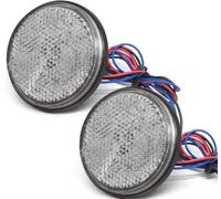 2PCS Luces Traseras Redondas,12V Luz Indicadora de Marcador Lámpara Cola De Camión Luz de Freno LED Reflector Redondo Indicador Luminoso Con Haz Alto/Bajo para Camión Motocicletas Auto(Amarillo)