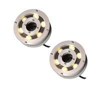 2PCS Luz De Fuente LED Sumergible - 6W Luces De Paisaje Submarino LED, Proyector Sumergible Del Paisaje Del Agujero Medio 12V/24V, Luz De La Fuente Del Anillo De La Prenda Impermeable IP68 LED ( Color