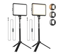2pcs Luz LED de Vídeo Regulables, Kit para Fotografía LED de Escritorio de 2800 K - 6500 K para Filmación/Zoom/Videoconferencia/TikTok, Luz de Estudio de 14 x 18 cm para Disparos de Mesa/Ángulo Bajo