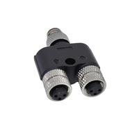 2pcs M8 Y-branch 3-way Sensor Connector Male To Female Pipe Conversion Plug 3pin 4pin Waterproof Connectors(3P)