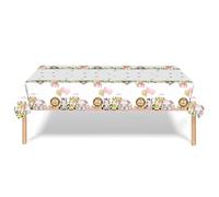 2pcs Mantel Cumpleaños Infantil,rectángulo Plastic Tablecover,Fiesta Safari Decoración Mantel de Cumpleaños108X180cm Mantel Infantil Jungla Desechable para Niños Niñas Suministros de Fiesta (Rosa)