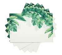 2Pcs Manteles Individuales Lavables De Lino para Mesa De Comedor - Antimanchas,Hojas De Palma En Acuarela Impresos Rectangulares Simple Y Natural Ideal para Cocina,Boda (30Cm X 45Cm)