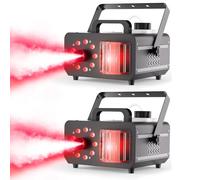 2PCS Máquina de Humo 1200W Máquina de Niebla con Control Remoto, 9 LED RGB Efectos de Luz Haz de Discoteca Fog Machine Portátil Estroboscópica 14 Colores para DJ Halloween Bodas Navidad Escenarios