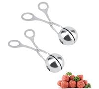 2PCS Máquina para hacer albóndigas, Cuchara para albóndigas antiadherente con asas Pinzas para hacer bolas de carne de acero inoxidable Cuchara para masa de galletas para pastel (l)