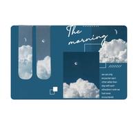 2pcs Marcapáginas Magnéticos, Marcapáginas, Marcapáginas Para las Personas que Aman Leer, Marcar la Posición de las Páginas, Marcapaginas Personalizado, Curación, Mar de Nubes, Sol y Luna, Azul.