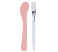 2pcs Mask Spoon And Makeup Brush Set Plastic Ladies Cosmetic DIY Facial Mask Brush Stick Mini Cosmetic Spatula Facial Cream Mask Spoon Small Makeup Scoop And Brush For Mixing And Sampling