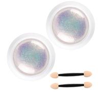 2pcs Mermaid Chrome Nail Powder, 0.3 g de polvo de cromo de uñas, kit de polvo de uñas cromado con barra de esponja, polvo de uñas de perlas de bricolaje para la decoración de arte de uñas de es