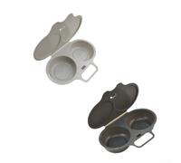 2pcs Microwave Egg Cooker Plastic Steamer Quick Breakfast(gray +gray) | Cooks eggs in minutes, no stovetop needed, para ideal for busy mornings, 2-pack value set, safe plastic material