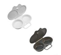 2pcs Microwave Egg Cooker Plastic Steamer Quick Breakfast(white +dark grey) | Cooks eggs in minutes, no stovetop needed, para ideal for busy mornings, 2-pack value set, safe plastic material
