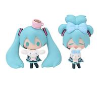 2PCS Miku Figuras Anime Miku Figuras Modelo Cute Cartoon Mini Miku's Sculpture Statue Computer Case Desktop Ornament Decoration Coleccionables Cumpleaños Regalo 10CM