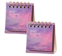 2PCS Mini Calendario Sobremesa 2026, 7x6,5x3,5cm Portátil Mini Calendario De Escritorio 2026, Con Una Base Triangular Fabricada Con Material Resistente, Para Oficinas, Hogares, Colegios, Adultos
