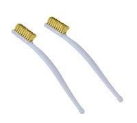2PCS Mini Cepillos Metálicos,Cepillo de Alambre,Limpieza Cepillos,Juego de Cepillos de Alambre Mango Curvo Cepillo de Cerdas de Mampostería para Limpiar Escoria y óxido de Soldadura 3D,Blanco