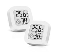 2PCS Mini Higrómetro Digital Termómetro Interior del Higrómetro Ambiente Monitor de Temperatura y Medidor de Humedad para la Comodidad de la Oficina en Casa Termómetro Reptil Batería de Larga Duración