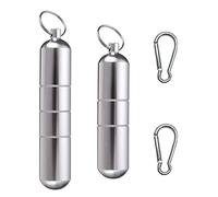 2pcs Mini Pitillera Cigarrillos con Llavero para Hombres e Mujer,Mini Estuche para Cigarrillos,Pastillero Píldoras Llavero,Impermeable Redondo Pitillera Cigarrillos Caja para Actividades Al Aire Libre