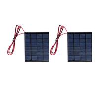 2Pcs Mini Solar Panel 6V 2W | High Efficiency Polysilicon Coated Panel | 100cm Cable for DIY Projects/Solar Lights/Phone Chargers | Weatherproof & Portable