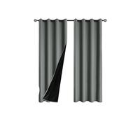 2pcs Modern Blackout Curtain with Coated Lining, Solid Colour Curains for Living Room, Bedroom, Dining Room, Home Decor para Dormitorio(Dark Grey,W91cm x H213cm 2PCS)