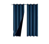 2pcs Modern Blackout Curtain with Coated Lining, Solid Colour Curains for Living Room, Bedroom, Dining Room, Home Decor para Dormitorio(Deep Blue,W91cm x H213cm 2PCS)