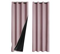 2pcs Modern Blackout Curtain with Coated Lining, Solid Window Curains for Bedroom, Living Room, Dining Room, Home Decor para Dormitorio(Pink,W132cm x H241cm 2PCS)