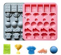 2PCS Molde de Chocolate de Fútbol, 22 Cavidades Moldes de Silicona para Chocolate, Moldes de Silicona para Repostería, para Fondant, Caramelo, Gelatina, Decoración de Tartas
