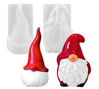 2pcs Molde de Silicona 3D,Molde de silicona para velas,Moldes para jabón,Moldes de silicona para velas de Navidad,Para Navidad, enano, DIY, de silicona, para velas
