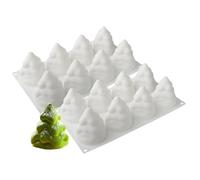 2pcs Molde de silicona de árbol de Navidad 8 cavidad, molde 3D antiadherente de alimentos para chocolate, dulces, diy de cubos de hielo, moldes de silicona navideña