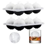 2Pcs Molde Hielo Redondo, Cubiteras Para Hielo, Cubitera Hielo Silicona Con Tapa De Embudo, Bandeja De Disco De Béisbol Adecuado Para Whisky, Vino Tinto, Jugo, Refrescos Y Otras Bebidas.