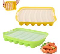 2pcs Molde Salchicha Perros Calientes, Salchicha Silicona Molde, Molde Hornear Perros Calientes, Perro Caliente Silicona, Molde Salchicha Perros Calientes, para Hornear y Hacer Salchichas Caseras