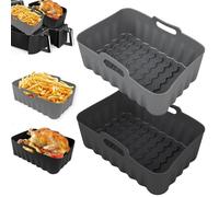 2PCS Molde Silicona Freidora de Aire para Ninja Foodi MAX AF400EU AF300EU 7.6L-9.5L, Caliente Accesorios de Silicona Dual Zone Airfryer