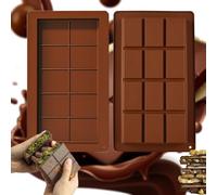 2pcs Moldes Silicona Chocolate, Molde Profundo Chocolate, Molde Tableta Chocolate, Moldes de Chocolate de Silicona Antiadherente, Moldes para Chocolate, para Gofres,Dulces,Chocolate