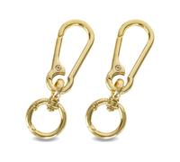 2Pcs Mosqueton Llavero,Cierres Ganchos para Llavero Oro,Mosquetónde Aleación Zinc,Gancho de Resorte Llavero, para Hombre y Mujer (7,7 x 2,4 cm)