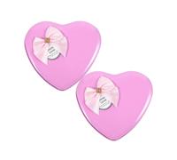 2pcs Mothers Day Present Heart Shaped Iron Box Creative Rose Flower Soap Artificial Rose Gift Box for Girl friends Mom Dad (Sky Blue)