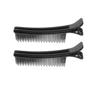 2pcs Multi Function Hairdressing Clips Salon Cutting Dying Styling Hair Clips Hair Layering Clip (Small Size Black)